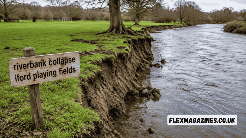 riverbank collapse iford playing fields